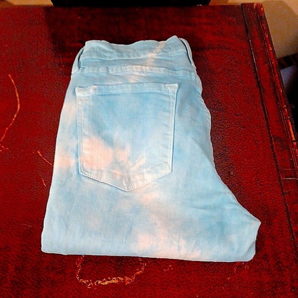 Frame! Tye dye, aqua blue,5 pocket, stretch jean! SZ.28